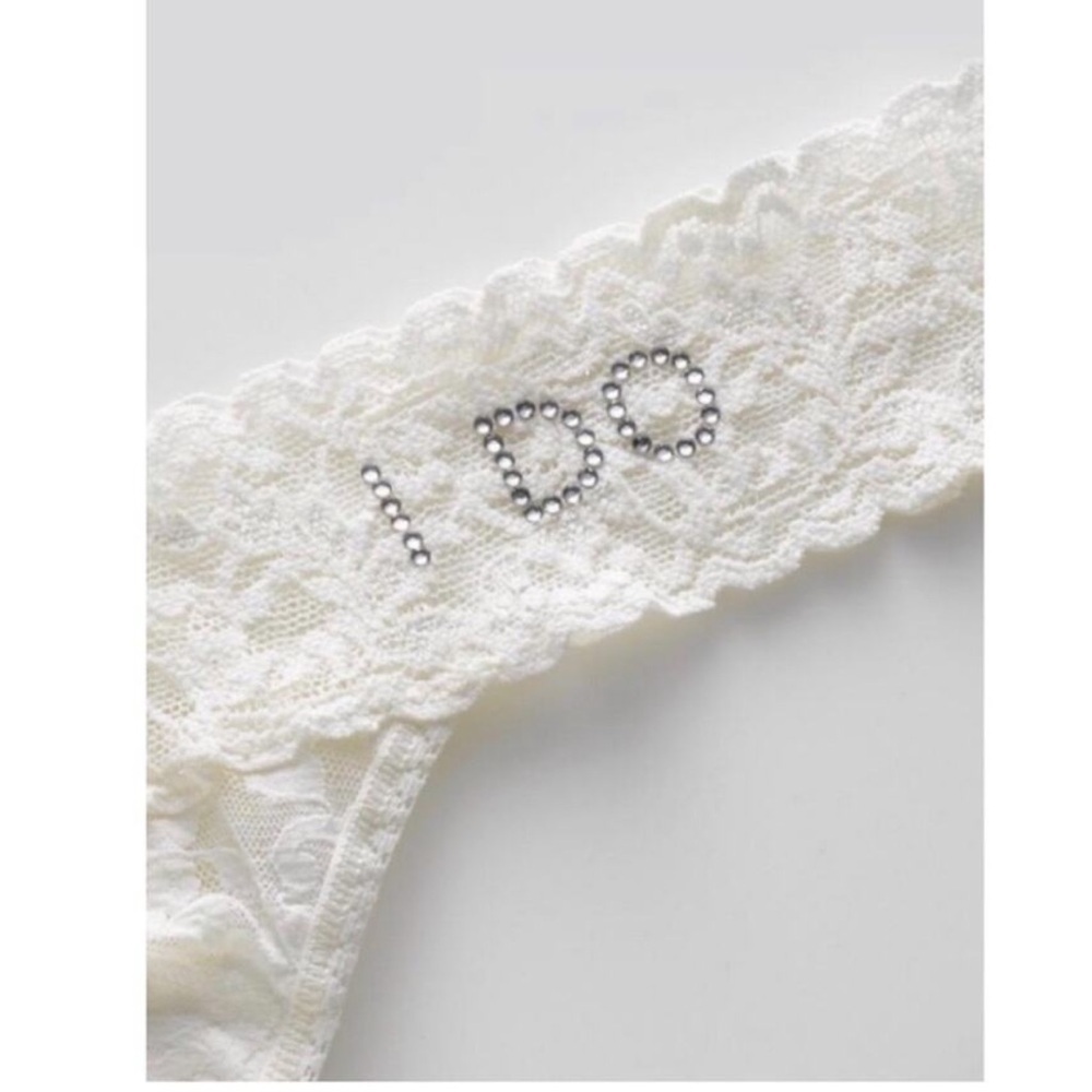 Hanky Panky Bridal ‘I Do’ Thong Underwear with Swarovski Crystals.